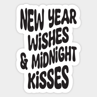 New Year Wishes Midnight Kisses Sticker